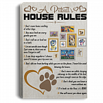 A Pitbull's House Rules Funny Framed Canvas - Unframed Poster