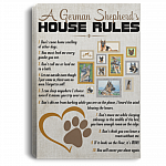 A German Shepherd's House Rules Funny Framed Canvas - Unframed Poster