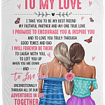 To My Love I Take You to Be My Best Friend My Faithful Partner LGBT Fleece Blanket - Premium Sherpa Blanket