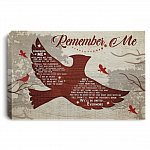 Cardinal Red Bird Remember Me with Smiles Not Tears Memorial Framed Canvas - Unframed Poster