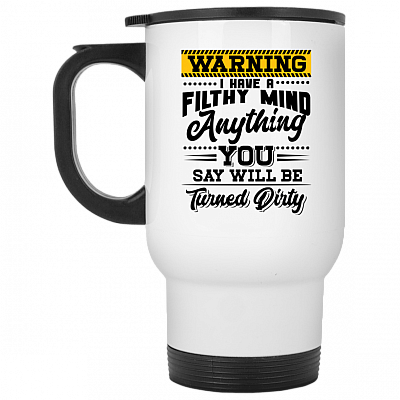 14 oz. White Travel Mug
