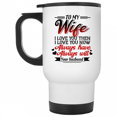 14 oz. White Travel Mug