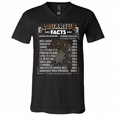 A-quarius Facts Servings Per Container Intelligent Horoscope T-Shirt - V-Neck