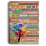 To My Granddaughter Never Forget That I Love You Gallery Wrapped Framed Canvas Prints - Unframed Poster