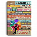 To My Grandson Never Forget That I Love You Gallery Wrapped Framed Canvas Prints - Unframed Poster