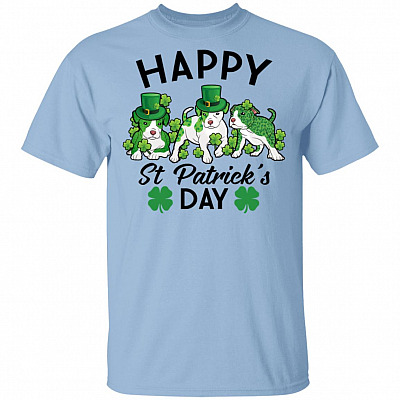 Pitbull Happy St Patrick 'S Day Shamrock T-Shirt