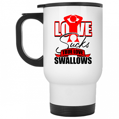 14 oz. White Travel Mug