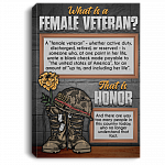 What Is a Female Veteran That Is Honor Framed Canvas Prints - Unframed Poster - Home Decor Wall Art
