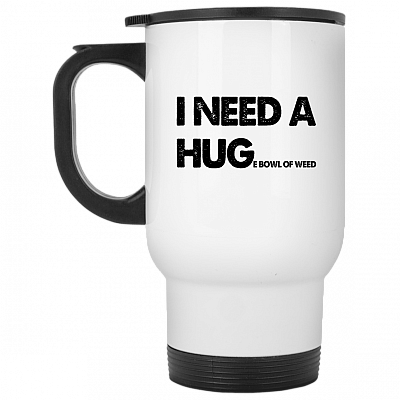 14 oz. White Travel Mug