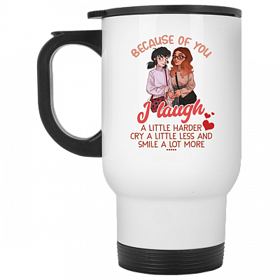 14 oz. White Travel Mug