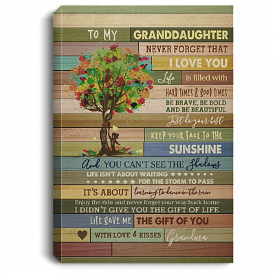 To My Granddaughter Never Forget That I Love You Framed Canvas - Unframed Poster - To My Daughter Wall Art