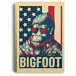 Bigfoot American Flag Vintage Gallery Wrapped Framed Canvas Prints - Unframed Poster - Home Decor