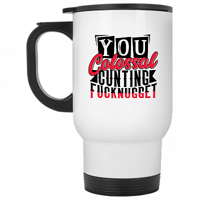 14 oz. White Travel Mug