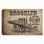 Brooklyn That Place Forever in Your Heart Gallery Wrapped Framed Canvas Prints-Unframed Poster-Home Decor Wall Art