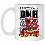 I Just Took a DNA Test Turns Out I'm 100% That Crazy Sister Coffee Mug - Beer Stein - Water Bottle