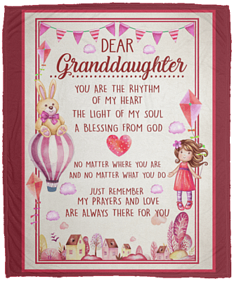 Dear Granddaughter You Are The Rhythm Of My Heart Fleece Blanket - Premium Sherpa Blanket - Woven Blanket