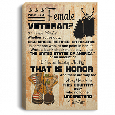 What Is a Female Veteran Gallery Wrapped Framed Canvas Prints - Unframed Poster