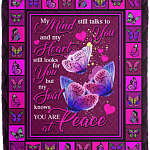 My Mind Still Talks To You But My Soul Knows You Are At Peace Fleece Blanket - Premium Sherpa Blanket