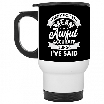 14 oz. White Travel Mug