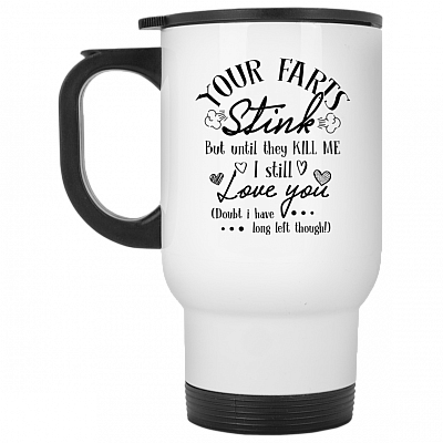 14 oz. White Travel Mug