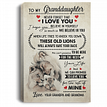 Grandpa And Grandma To My Granddaughter Never Forget That I Love You Framed Canvas - Unframed Poster