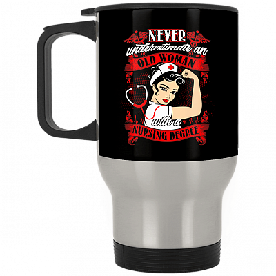 14 oz. Silver Travel Mug