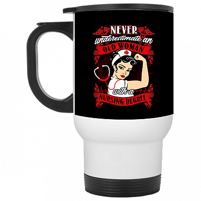 14 oz. White Travel Mug