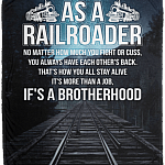 As a Railroader No Matter How Much You Fight or Cuss Fleece Blanket - Premium Sherpa Blanket - Woven Blanket