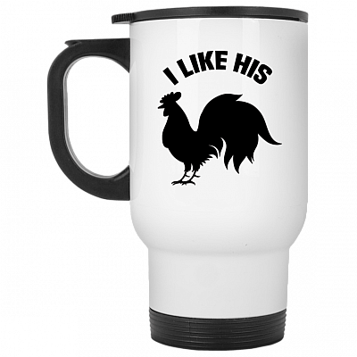 14 oz. White Travel Mug