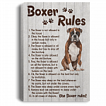 Cute Boxer Rule Funny Saying His Boxer Dog Breed Framed Canvas Prints – Unframed Poster Home Decor Wall Art