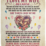 I Love My Wife Because She Puts In Effort For Me. She Is My Everything Fleece Blanket-Premium Sherpa Blanket-Woven Blanket