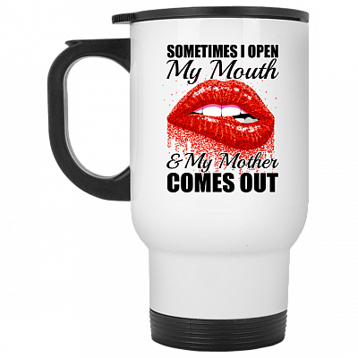 14 oz. White Travel Mug