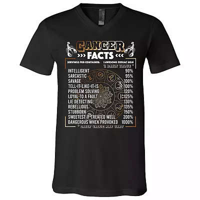 Can-cer Facts Servings Per Container Intelligent Horoscope T-Shirt - V-Neck