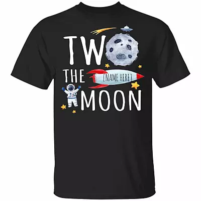 For Kid Two The Moon Personalized Youth Tee - Funny Astronaut Shirt