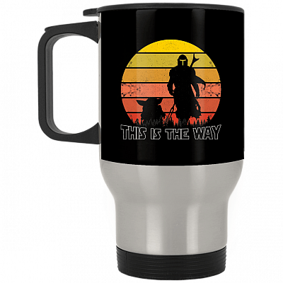 14 oz. Silver Travel Mug