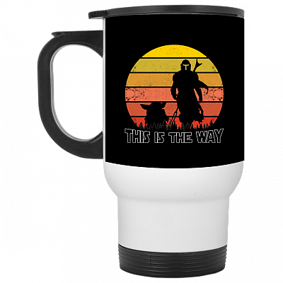 14 oz. White Travel Mug