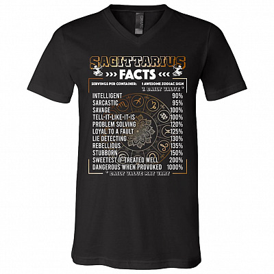 Sa-gittarius Facts Servings Per Container Intelligent Horoscope T-Shirt - V-Neck