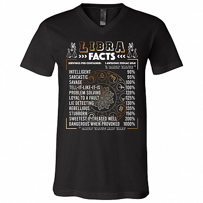 Li-bra Facts Servings Per Container Intelligent Horoscope T-Shirt - V-Neck