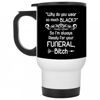 14 oz. White Travel Mug