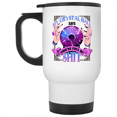 14 oz. White Travel Mug