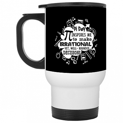 14 oz. White Travel Mug