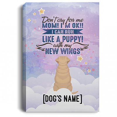 Personalized Don't Cry for Me Mom I'm Ok I Can Fly with New Wings Labrador Retriever Framed Canvas - Unframed Poster