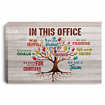 In This Office We Are A Team Work Hands Tree Framed Canvas Unframed Poster - Tree Office Sign Decor Wall Art