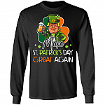 CubeBik Funny Trump Patrick's Day Saying Hoodie Sweatshirt - Trumprechaun Make St Patricks Day Great Again Shirt