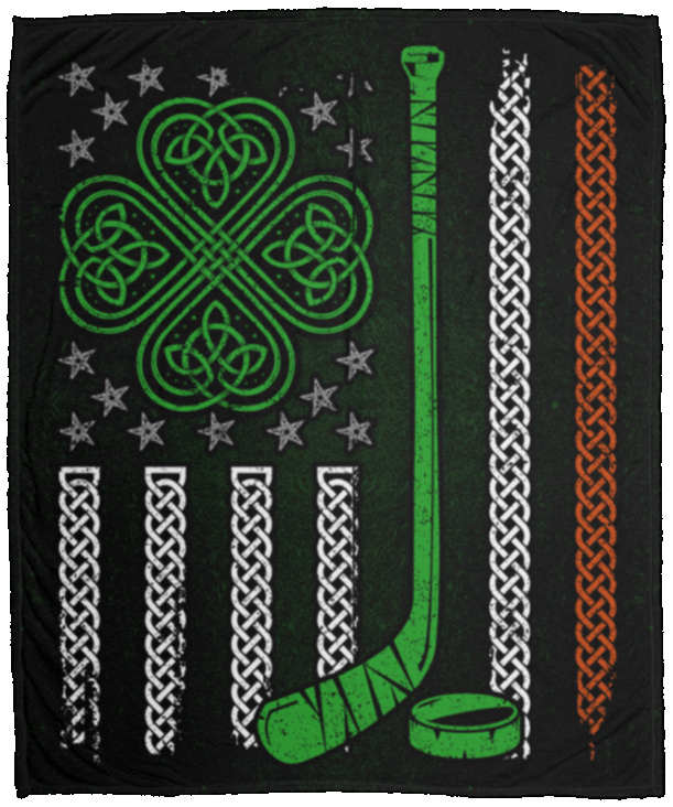 CubeBik American Irish Flag Shamrock Hockey St Patrick's Day Graphic Custom Blanket - Funny Irish Pride Hockey Blanket CubeBik American Irish Flag Shamrock Hockey St Patrick's Day Graphic Custom Blanket - Funny Irish Pride Hockey Blanket