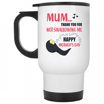 14 oz. White Travel Mug