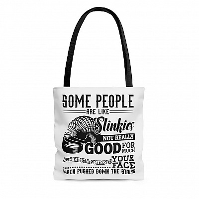 Some People Are Like Slinkies All Over Print Tote Bag-Shoulder Bag-Reusable Grocery Shopping Bag