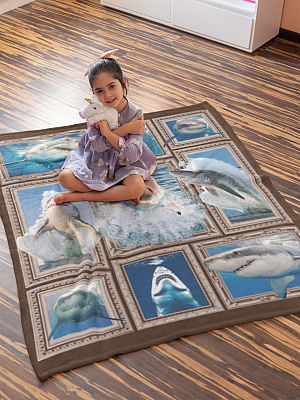 Alternative view of Shark Lover 3D Fleece Blanket - Premium Sherpa Blanket - Woven Blanket