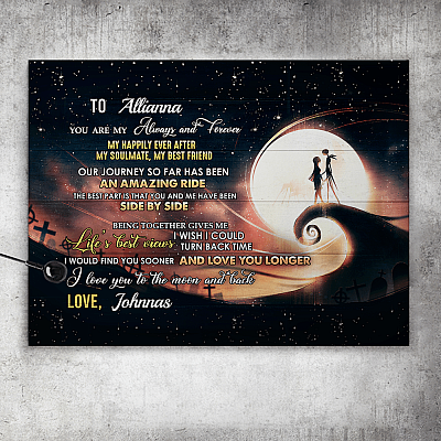 Alternative view of You Are My Always and Forever My Happily Ever After My Soulmate Personalized Framed Canvas Prints - Unframed Poster