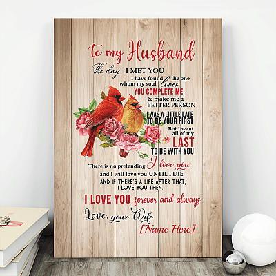 Alternative view of To My Husband The Day I Met You I Have Found The One Personalized Name Framed Canvas Prints - Unframed Poster